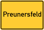 Place name sign Preunersfeld