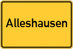 Place name sign Alleshausen