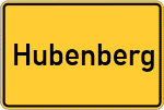 Place name sign Hubenberg