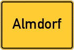 Place name sign Almdorf