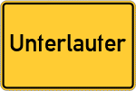 Place name sign Unterlauter