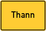 Place name sign Thann, Kreis Coburg
