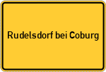 Place name sign Rudelsdorf bei Coburg