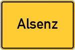Place name sign Alsenz