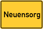 Place name sign Neuensorg, Kreis Lichtenfels, Bayern