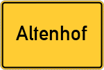 Place name sign Altenhof, Oberfranken