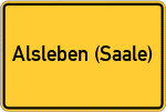 Place name sign Alsleben (Saale)