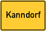 Place name sign Kanndorf, Oberfranken