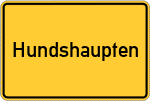 Place name sign Hundshaupten