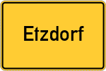 Place name sign Etzdorf