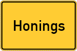 Place name sign Honings