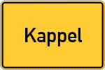Place name sign Kappel, Kreis Forchheim, Oberfranken