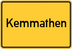 Place name sign Kemmathen, Oberfranken