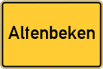 Place name sign Altenbeken