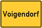 Place name sign Voigendorf, Oberfranken