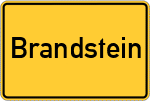 Place name sign Brandstein, Oberfranken