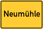 Place name sign Neumühle