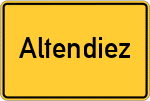 Place name sign Altendiez