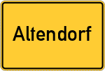 Place name sign Altendorf, Kreis Bamberg