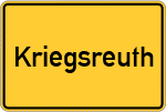 Place name sign Kriegsreuth