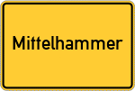Place name sign Mittelhammer