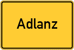 Place name sign Adlanz, Oberfranken