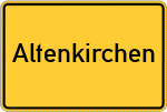 Place name sign Altenkirchen, Pfalz