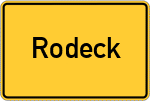Place name sign Rodeck