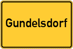 Place name sign Gundelsdorf, Oberfranken