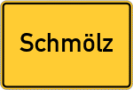 Place name sign Schmölz, Oberfranken