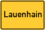 Place name sign Lauenhain