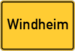 Place name sign Windheim, Oberfranken