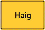 Place name sign Haig, Oberfranken