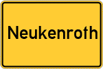 Place name sign Neukenroth