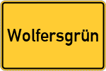Place name sign Wolfersgrün