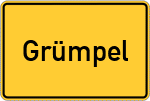 Place name sign Grümpel, Gemeinde Hesselbach