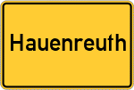 Place name sign Hauenreuth