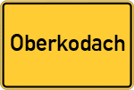 Place name sign Oberkodach