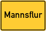 Place name sign Mannsflur