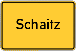 Place name sign Schaitz, Oberfranken