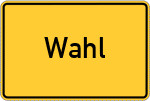 Place name sign Wahl
