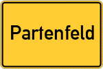 Place name sign Partenfeld