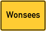Place name sign Wonsees