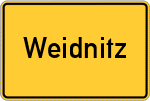 Place name sign Weidnitz