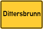 Place name sign Dittersbrunn