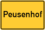 Place name sign Peusenhof