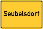Place name sign Seubelsdorf, Bayern
