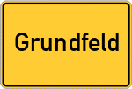 Place name sign Grundfeld