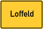 Place name sign Loffeld, Oberfranken