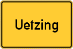Place name sign Uetzing